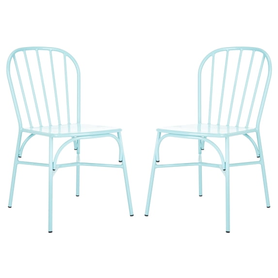 SAFAVIEH Everleigh Outdoor Patio Side Chair, Baby Blue, Set of 2