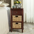 thumbnail image 1 of SAFAVIEH Everly Contemporary Side Table with Drawer and Two Baskets, Cherry, 1 of 4