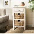 thumbnail image 1 of SAFAVIEH Everly Contemporary Side Table with Drawer and Two Baskets, Distressed White, 1 of 12