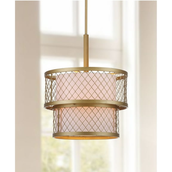 SAFAVIEH Evie Mesh Adjustable Pendant Light, Antique Gold
