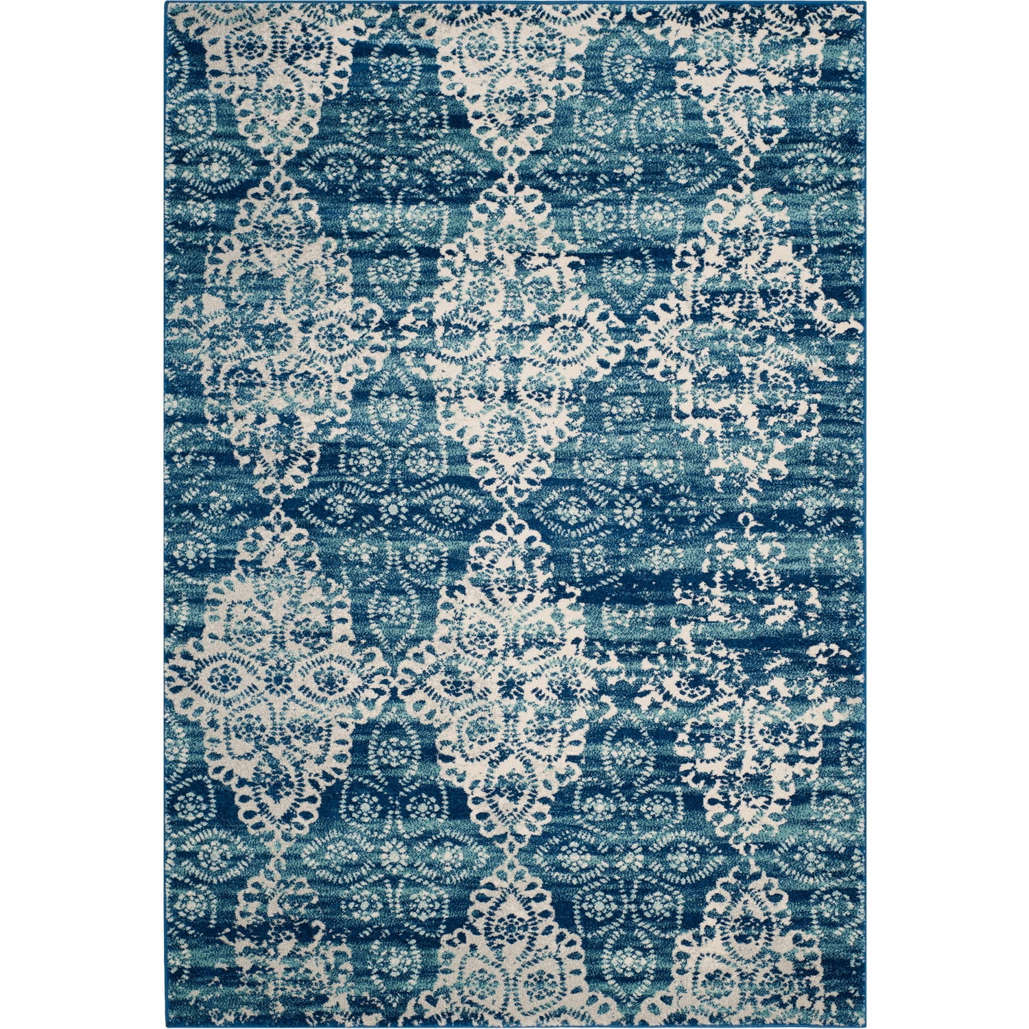 Ivory Synthetic Easy Care Stain-Resistant Area Rug, 5'1" x 7'6"