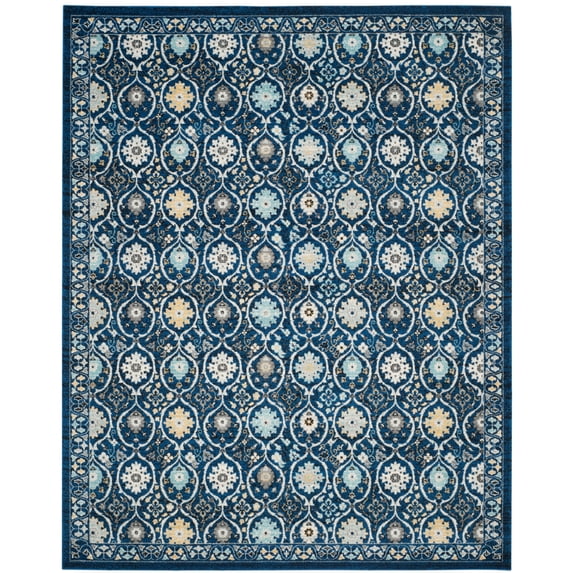 SAFAVIEH Evoke Charlotte Floral Geometric Area Rug, Royal/Ivory, 10' x 14'
