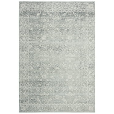 SAFAVIEH Evoke Denica Traditional Bordered Area Rug, Silver/Ivory, 4' x 6'