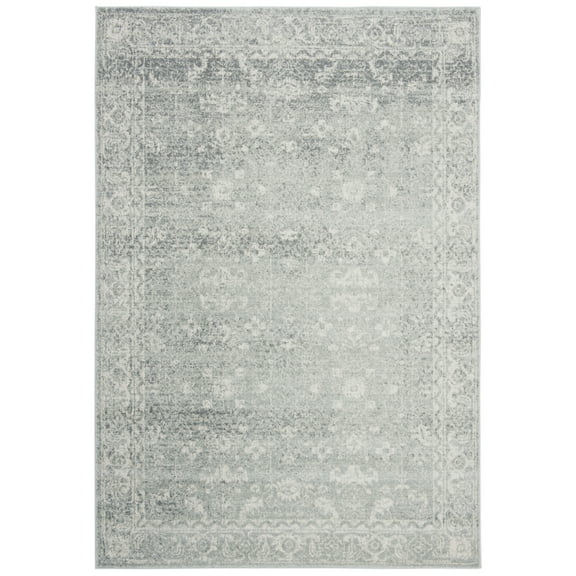 SAFAVIEH Evoke Denica Traditional Bordered Area Rug, Silver/Ivory, 4' x 6'
