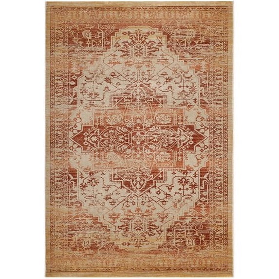SAFAVIEH Evoke Farran Traditional Distressed Area Rug, Rust/Cream, 9' x 12'