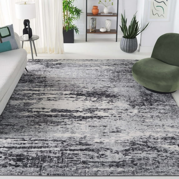 SAFAVIEH Evoke Frosina Abstract Area Rug, Ivory/Dark Gray, 6'7" x 6'7" Square