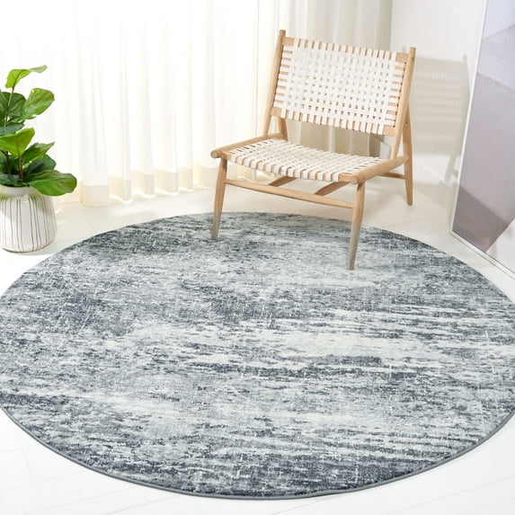 SAFAVIEH Evoke Frosina Abstract Area Rug, Ivory/Gray, 3' x 3' Round