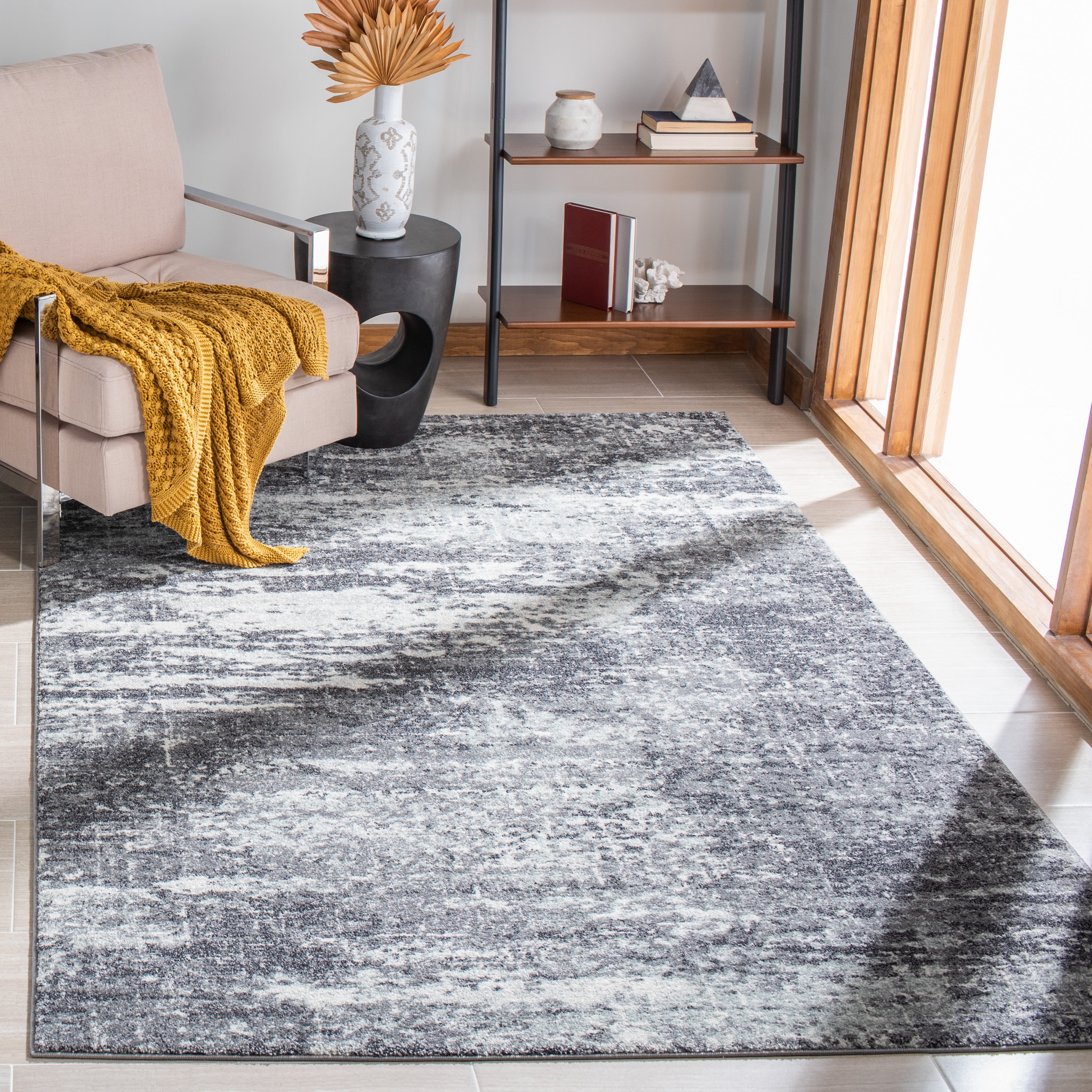 SAFAVIEH Evoke Frosina Abstract Area Rug, Ivory/Gray, 4' x 6'