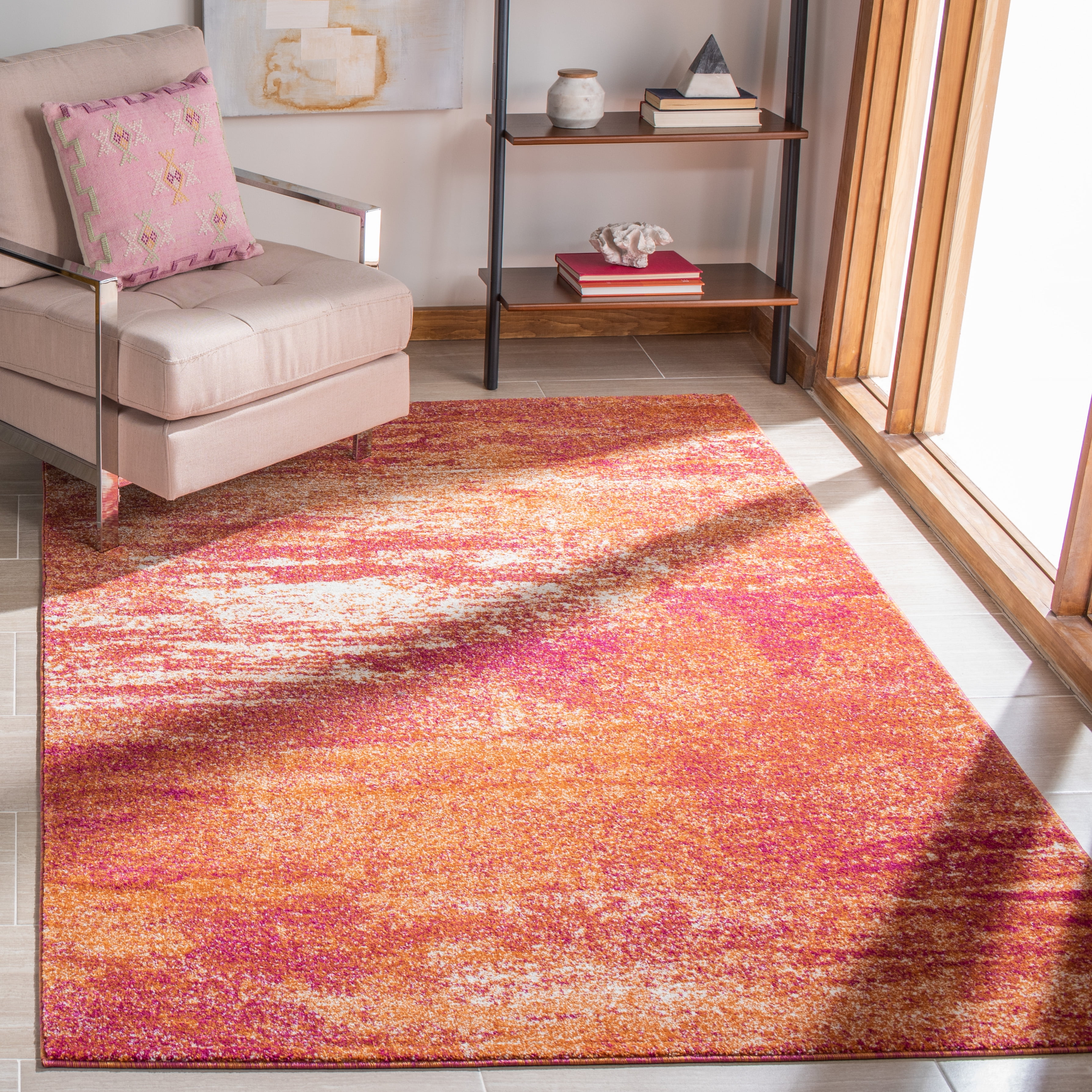 SAFAVIEH Evoke Frosina Abstract Area Rug, Ivory/Orange, 3' x 5'