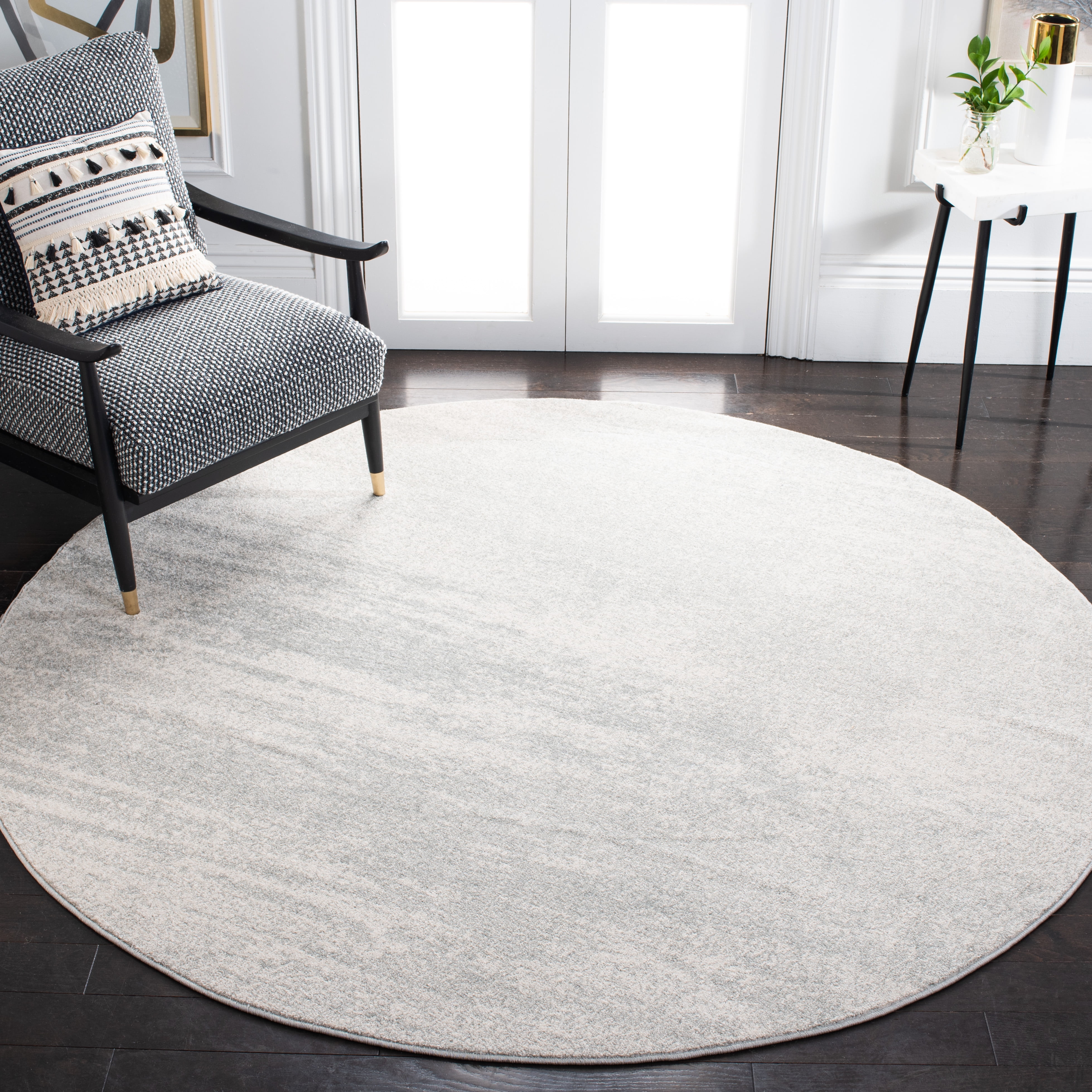 SAFAVIEH Evoke Frosina Abstract Area Rug, Ivory/Sage, 6'7" x 6'7" Round