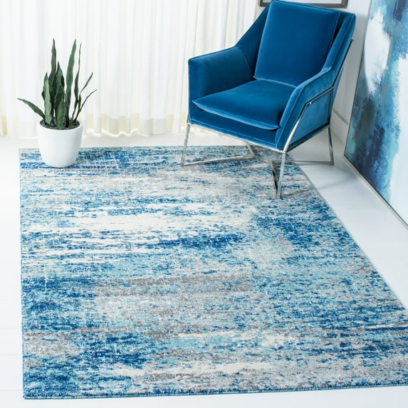 SAFAVIEH Evoke Frosina Abstract Area Rug, Light Blue/Gray, 6'7" x 9'