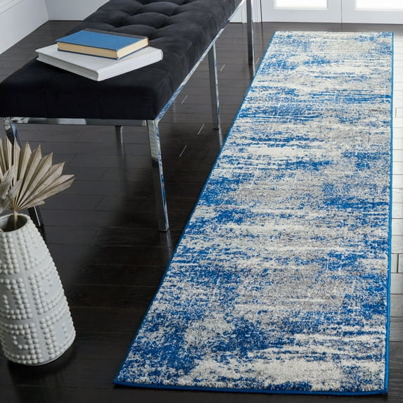 SAFAVIEH Evoke Frosina Abstract Runner Rug, Dark Blue/Gray, 2'2" x 9'