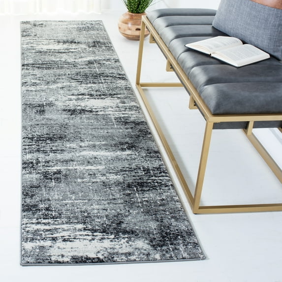 SAFAVIEH Evoke Frosina Abstract Runner Rug, Ivory/Dark Gray, 2'2" x 9'