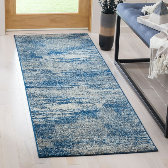 SAFAVIEH Evoke Frosina Abstract Runner Rug, Navy/Ivory, 2'2" x 5'