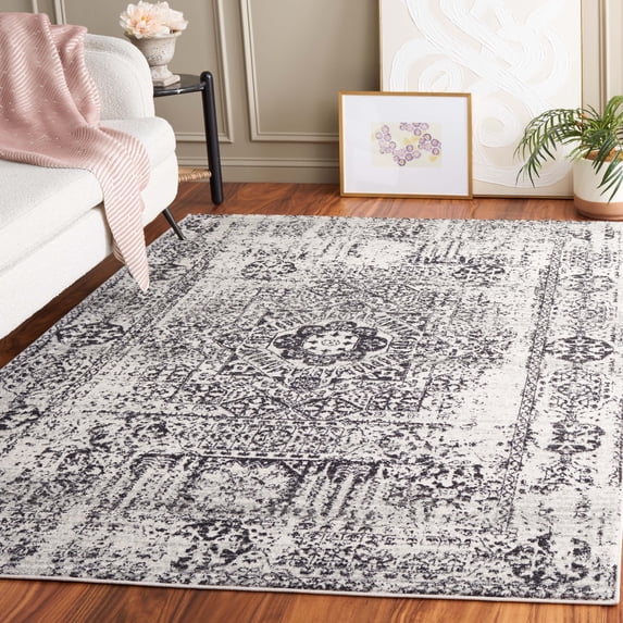 SAFAVIEH Evoke Fullman Bordered Area Rug, Ivory/Black, 2'2" x 4'