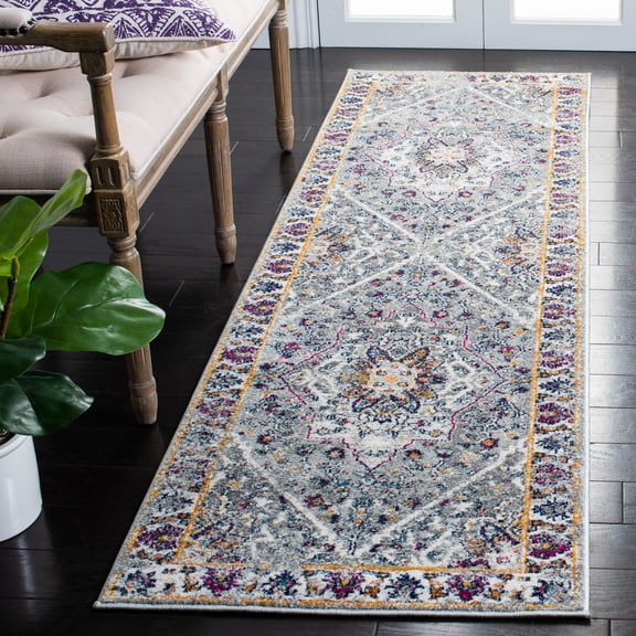 SAFAVIEH Evoke Gracelyn Floral Runner Rug, Gray, 2'2" x 7'