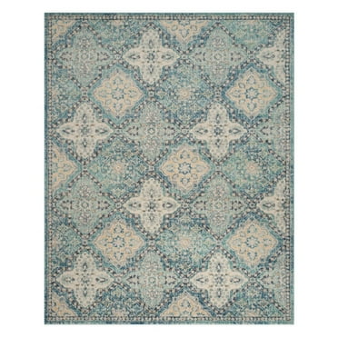 SAFAVIEH Evoke Isla Traditional Damask Area Rug, Light Blue/Ivory, 2'2" x 4'