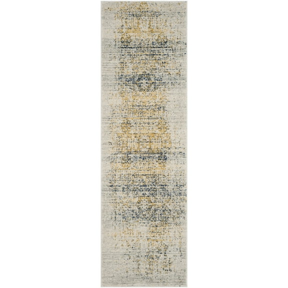SAFAVIEH Evoke Juliet Abstract Distressed Runner Rug, Ivory/Blue, 2'2" x 11'
