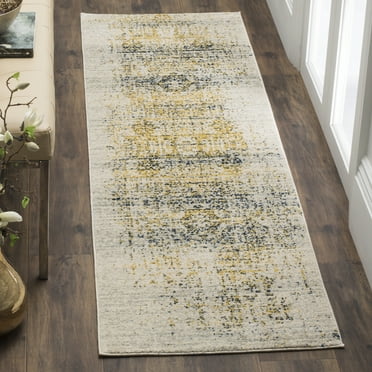 SAFAVIEH Evoke Juliet Abstract Distressed Runner Rug, Ivory/Blue, 2'2" x 7'