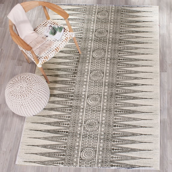 SAFAVIEH Evoke Keisha Abstract Area Rug, Ivory/Grey, 6'7" x 9'