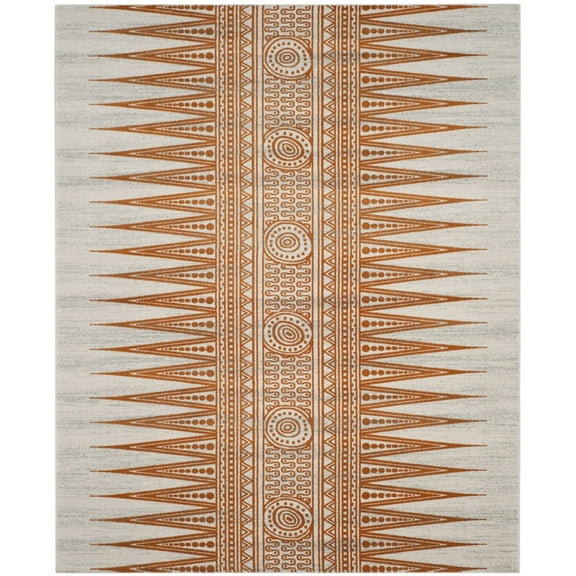SAFAVIEH Evoke Keisha Abstract Area Rug, Ivory/Orange, 6'7" x 9'