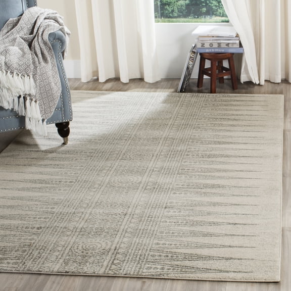SAFAVIEH Evoke Keisha Abstract Area Rug, Ivory/Silver, 5'3" x 7'6"
