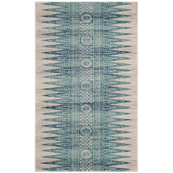 SAFAVIEH Evoke Keisha Abstract Area Rug, Ivory/Turquoise, 2'2" x 4'