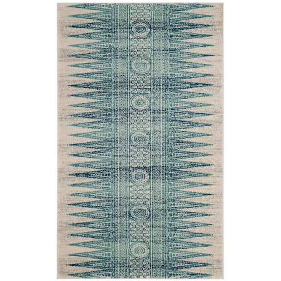 SAFAVIEH Evoke Keisha Abstract Area Rug, Ivory/Turquoise, 2'2" x 4'