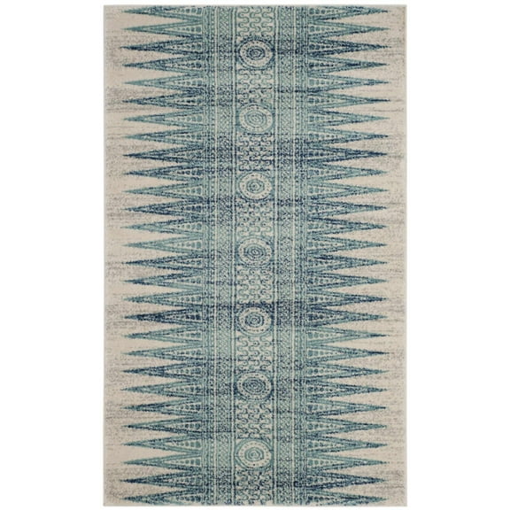 SAFAVIEH Evoke Keisha Abstract Area Rug, Ivory/Turquoise, 3' x 5'