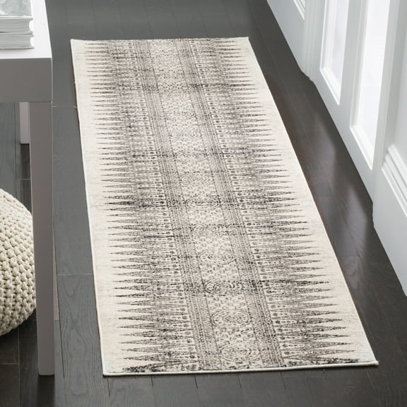 SAFAVIEH Evoke Keisha Abstract Aztec Runner Rug, Ivory/Grey, 2'2" x 9'