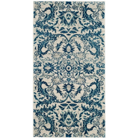SAFAVIEH Evoke Ksenija Floral Vines Area Rug, Ivory/Blue, 2'2" x 4'
