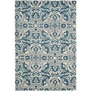 SAFAVIEH Evoke Ksenija Floral Vines Area Rug, Ivory/Blue, 5'1" x 7'6"