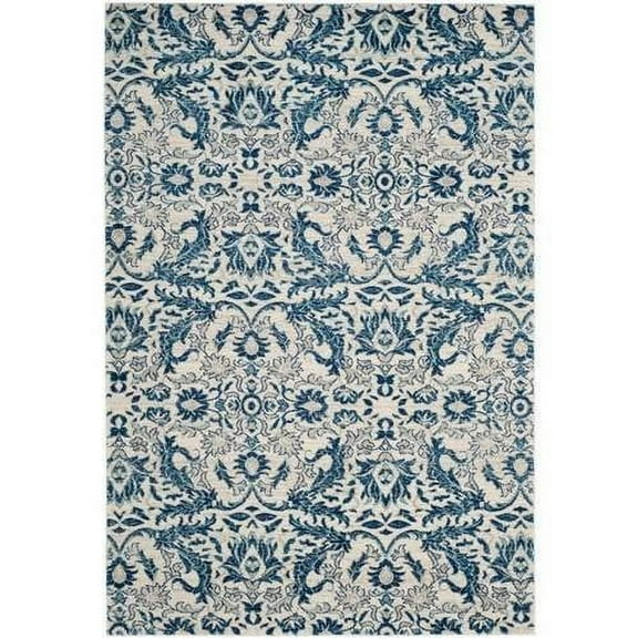 SAFAVIEH Evoke Ksenija Floral Vines Area Rug, Ivory/Blue, 8' x 10'