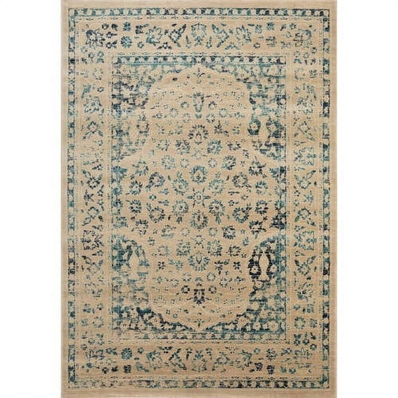 SAFAVIEH Evoke Kyleigh Bordered Area Rug, Beige/Turquoise, 4' x 6'