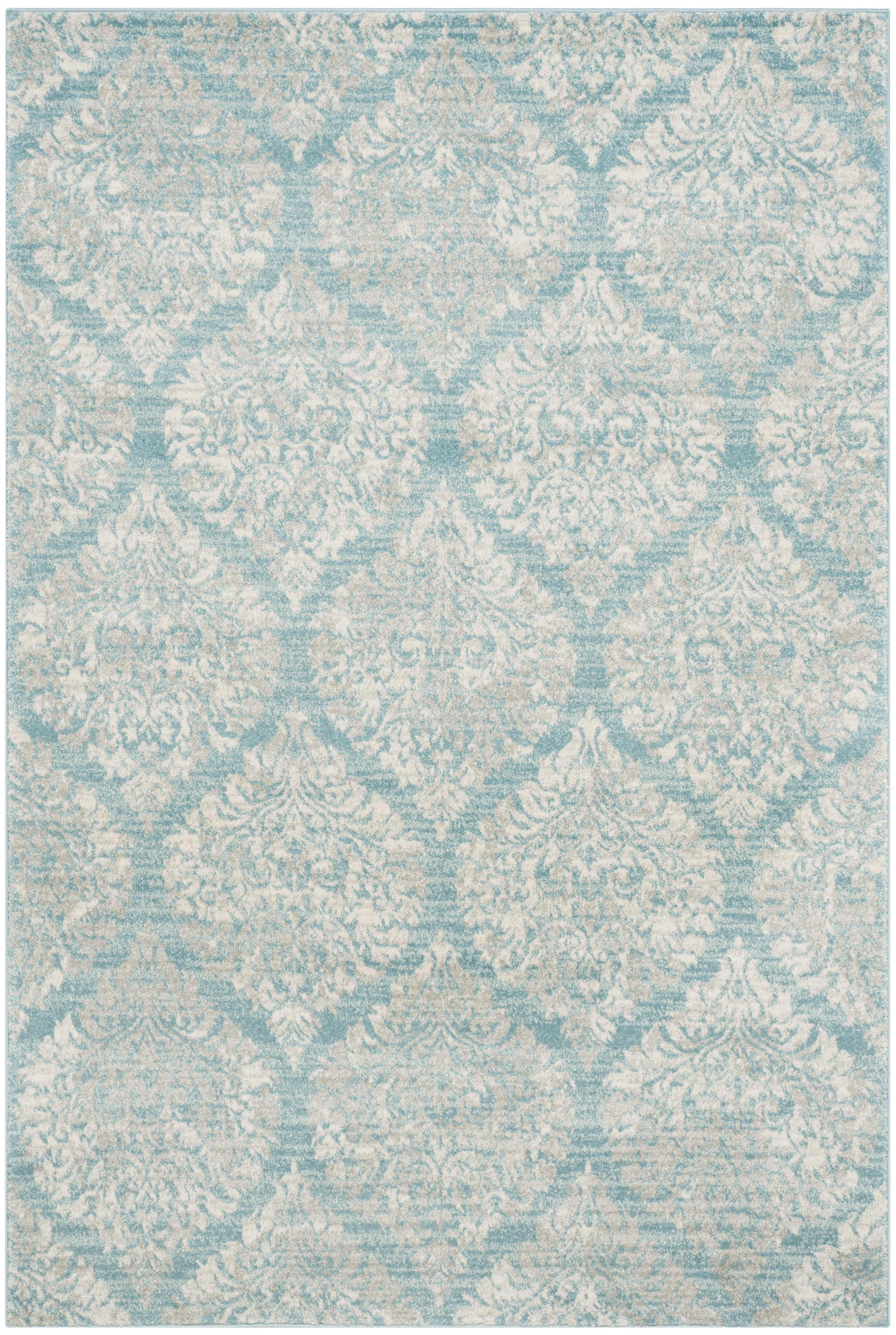 SAFAVIEH Evoke Lagrange Geometric Area Rug, Light Blue/Ivory, 4' x 6'