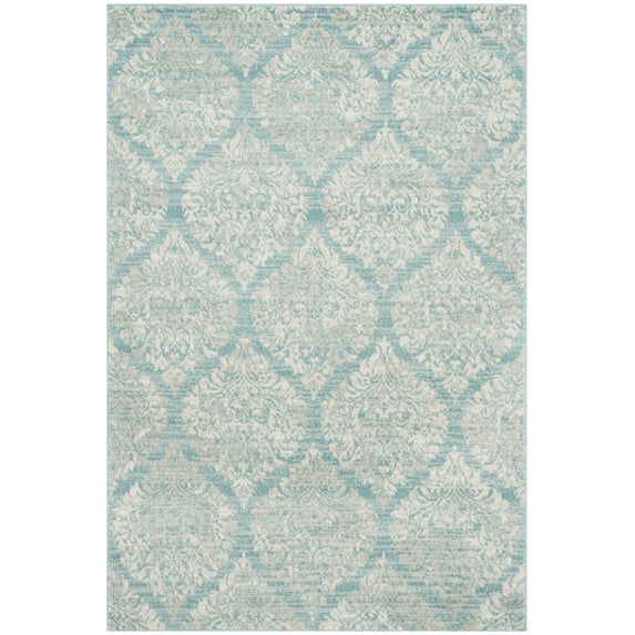 SAFAVIEH Evoke Lagrange Geometric Area Rug, Light Blue/Ivory, 4' x 6'