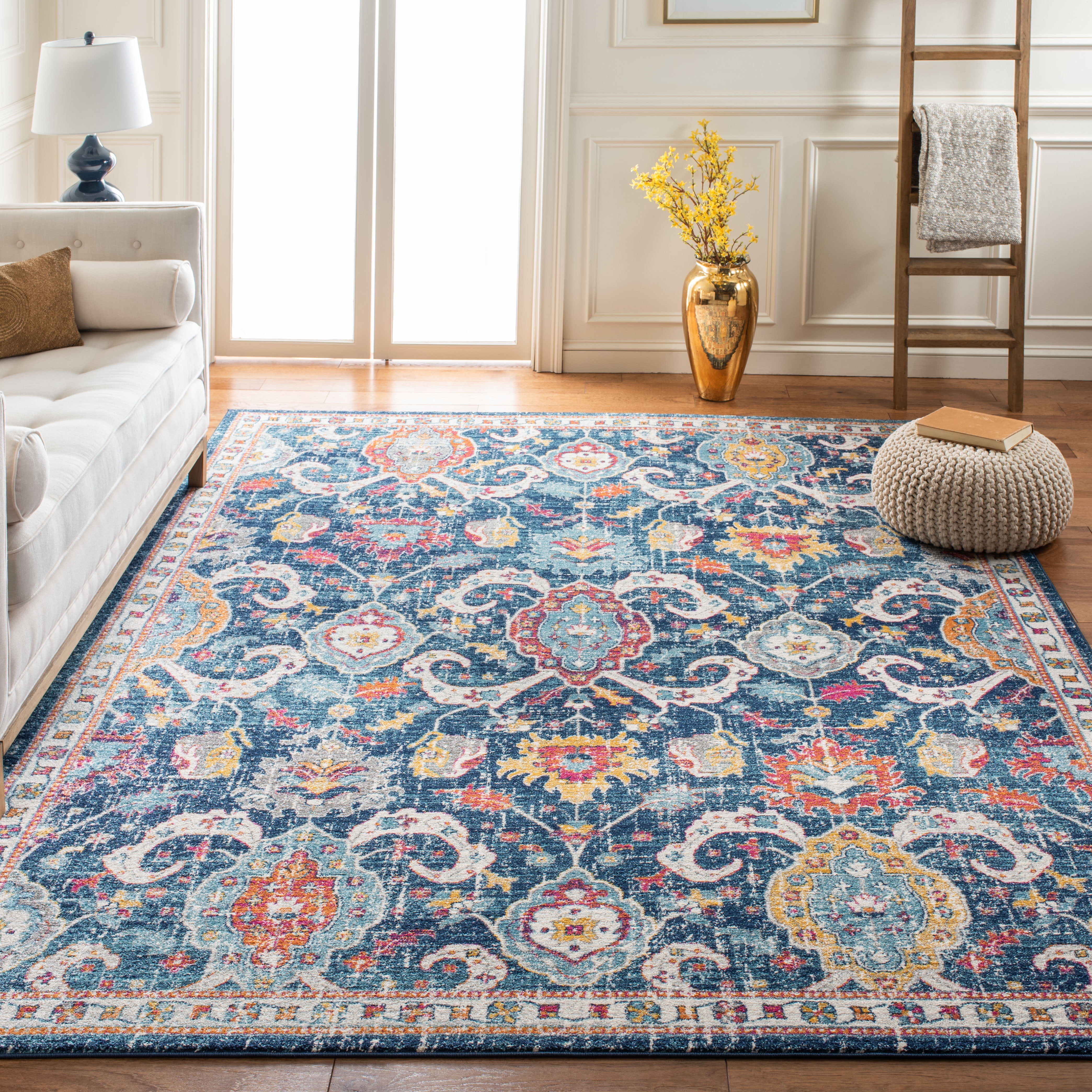 SAFAVIEH Evoke Lagrange Oriental Area Rug, Navy/Fuchsia, 9' x 12'