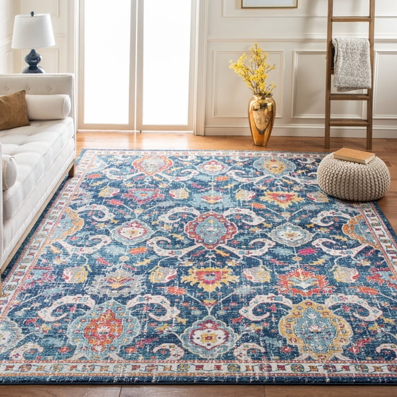 SAFAVIEH Evoke Lagrange Oriental Area Rug, Navy/Fuchsia, 9' x 12'