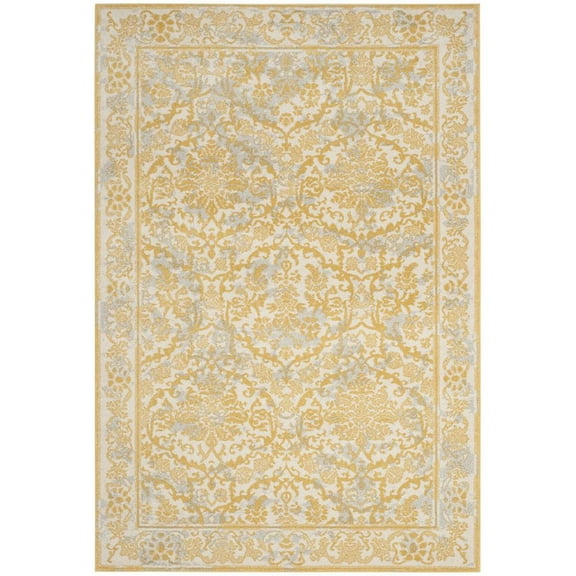 SAFAVIEH Evoke Lorna Traditional Bordered Area Rug, Ivory/Gold, 6'7" x 9'