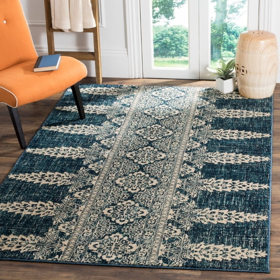 SAFAVIEH Evoke Maximillian Southwestern Area Rug, Royal/Ivory, 3' x 5'