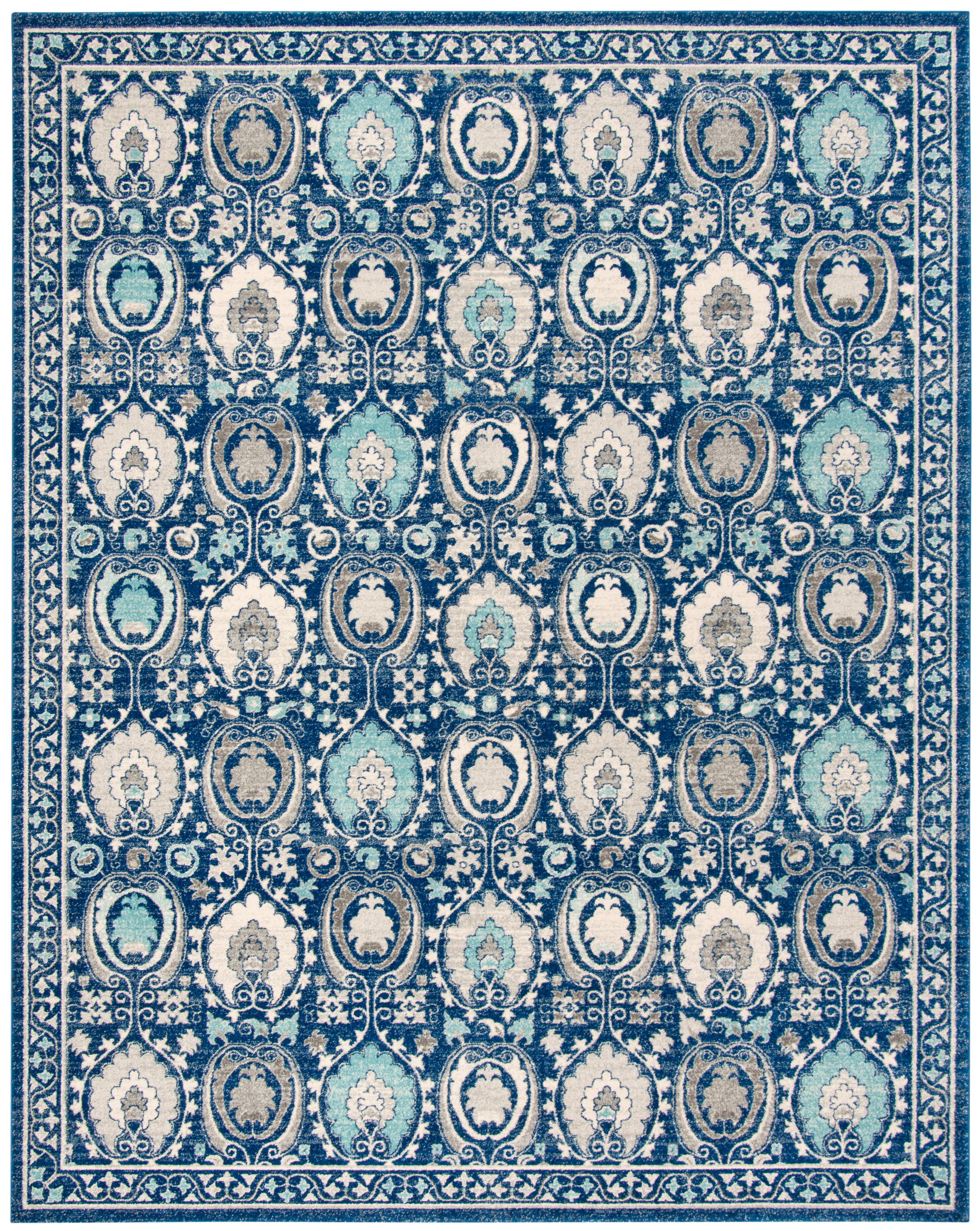 SAFAVIEH Evoke Milica Bordered Area Rug, Blue/Ivory, 11' x 15 ...