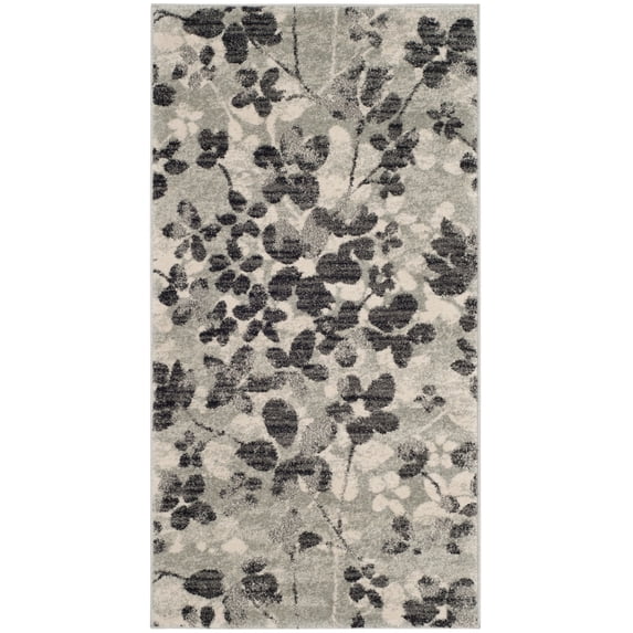 SAFAVIEH Evoke Pavel Floral Area Rug, Grey/Black, 2'2" x 4'