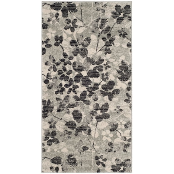 SAFAVIEH Evoke Pavel Floral Area Rug, Grey/Black, 2'2" x 4'