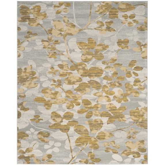 SAFAVIEH Evoke Pavel Floral Area Rug, Grey/Gold, 10' x 14'