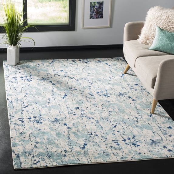 SAFAVIEH Evoke Peregrine Abstract Area Rug, Ivory/Blue, 4' x 6'