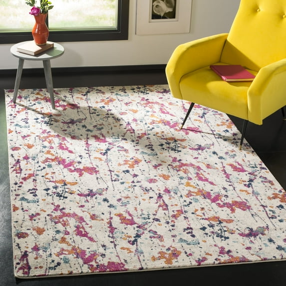 SAFAVIEH Evoke Peregrine Abstract Area Rug, Ivory/Red, 9' x 12'