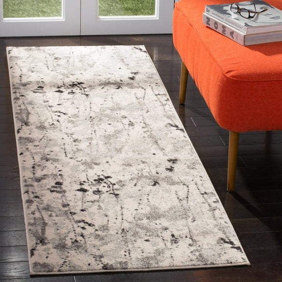 SAFAVIEH Evoke Peregrine Abstract Runner Rug, Ivory/Gray, 2'2" x 7'