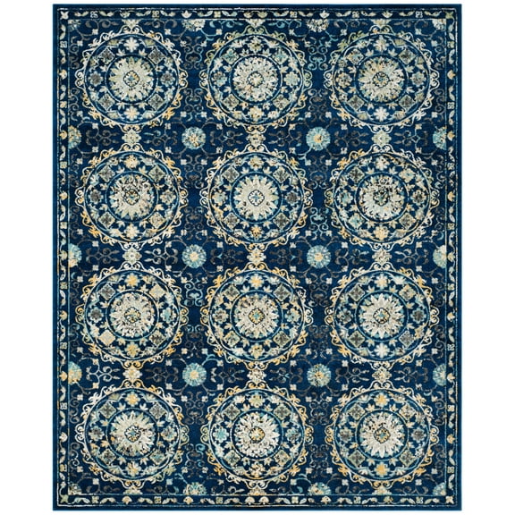 SAFAVIEH Evoke Rado Bordered Area Rug, Navy/Ivory, 10' x 14'