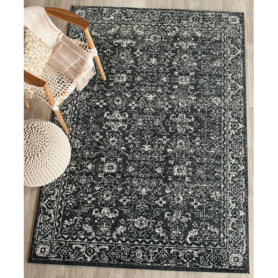 SAFAVIEH Evoke Ronald Bordered Area Rug, Charcoal/Ivory, 10' x 14'