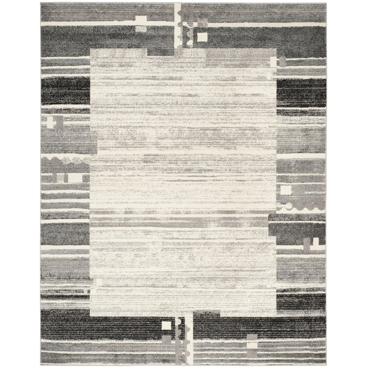 SAFAVIEH Evoke Roydon Bordered Runner Rug, Cream/Dark Grey, 2' x 8'